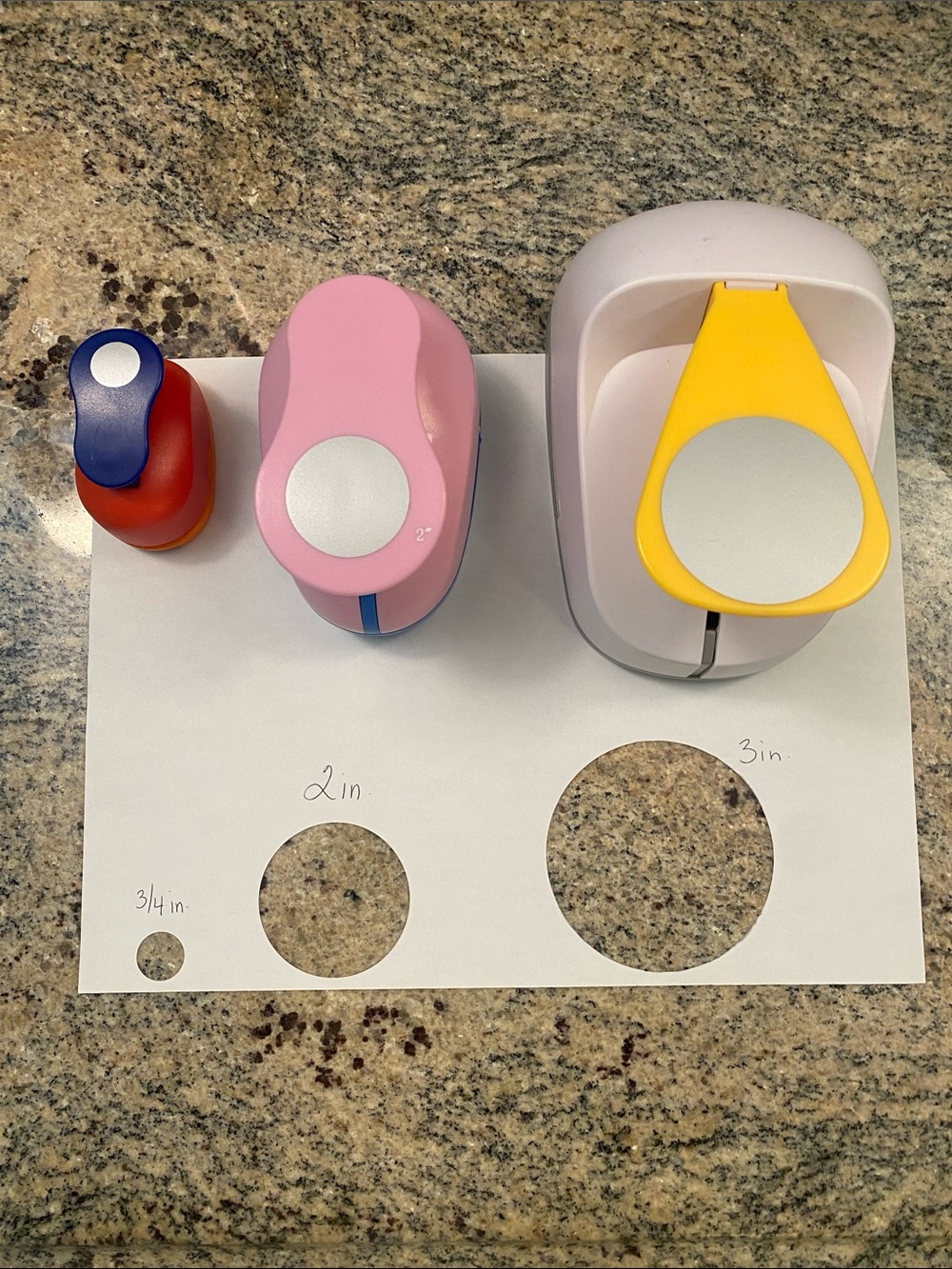 Set of Three Circle Paper Punches